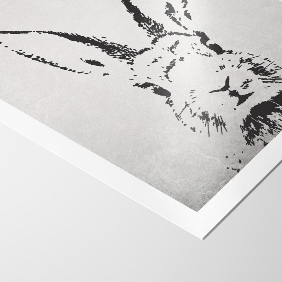 Plakat bez ramy 50x70 - Szkicowany królik w grafice - szkic, królik