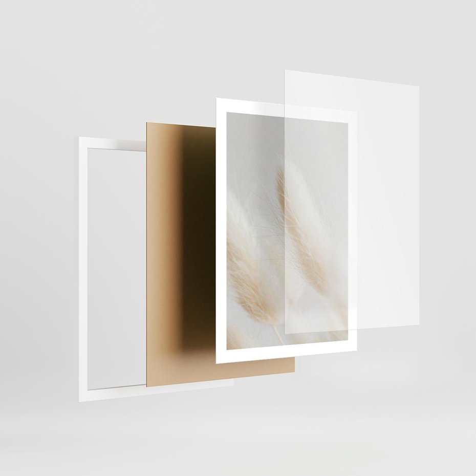 Plakat w ramie 50x70 - Czysty Minimalizm - białe trawy, minimalizm - rama biała