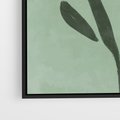 Obraz w ramie 70x100 - Objęcia Zieleni - zielona abstrakcja, zgaszona zieleń - rama czarna