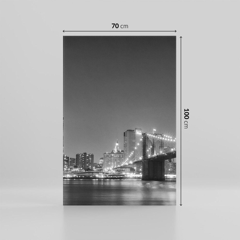 Obraz na płótnie 70x100 - Most w nocnym blasku - Nowy Jork, most