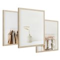 Zestaw obrazy w ramie 50x70 galeria - Garderoba, minimalizm, wieszaki, skandi - rama drewno
