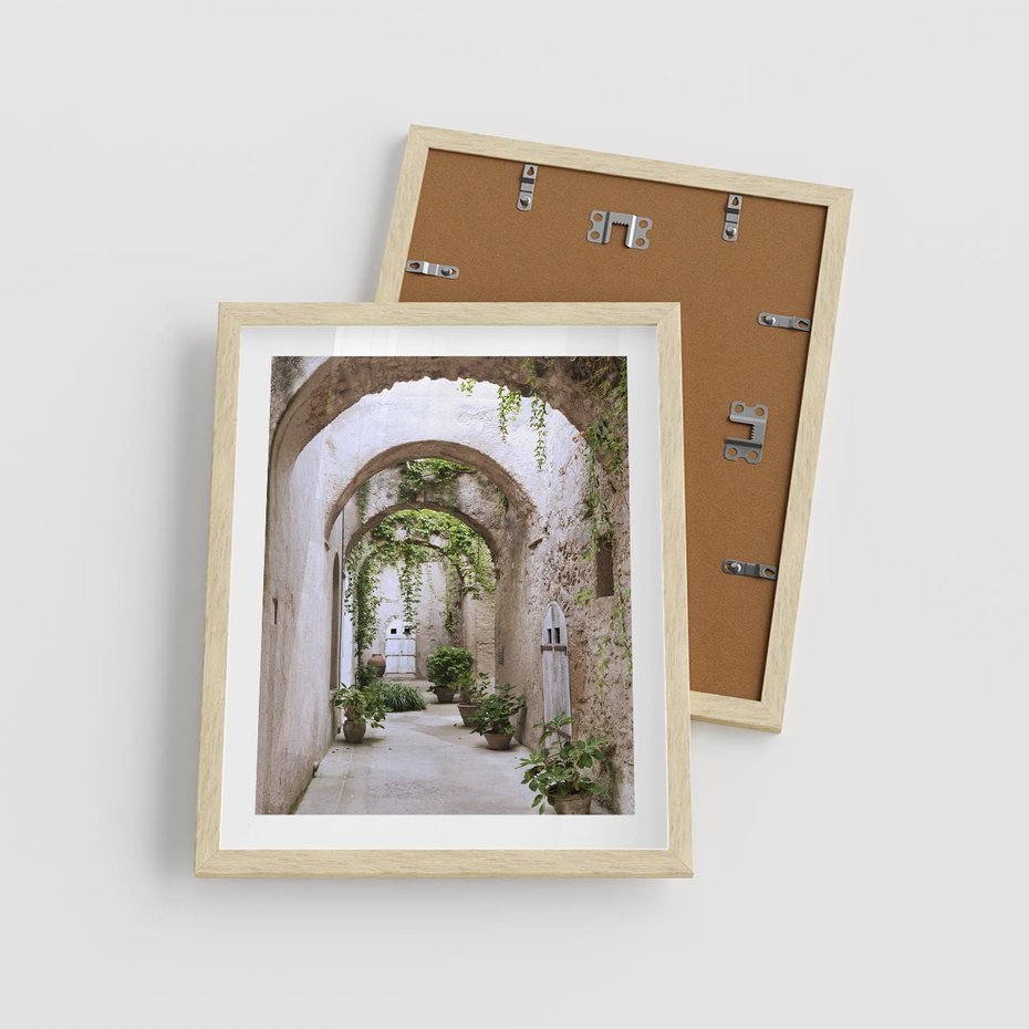 Plakat w ramie 40x50 - Urokliwa Zaułek - klimatyczna, uliczka - rama drewno