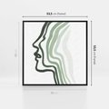 Obraz w ramie 50x50 - Zielony Profil - abstrakcja, zielony portret z profilu - rama czarna