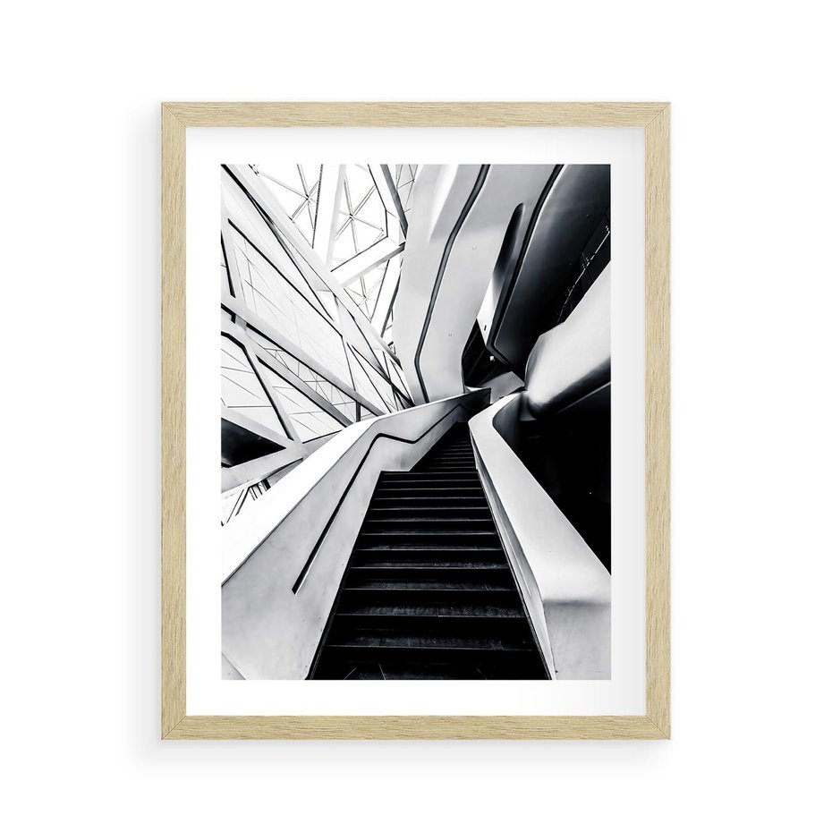 Plakat w ramie 40x50 - Współczesne Kształty - architektura, nowoczesne formy - rama drewno