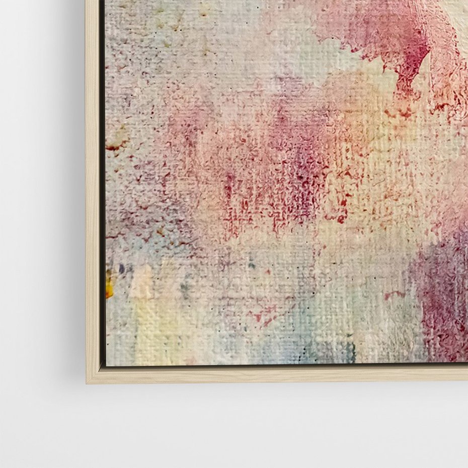 Obraz w ramie 80x120 - Miękka Melodia Pasteli - olejne płótno, pastelowe kolory - rama drewno