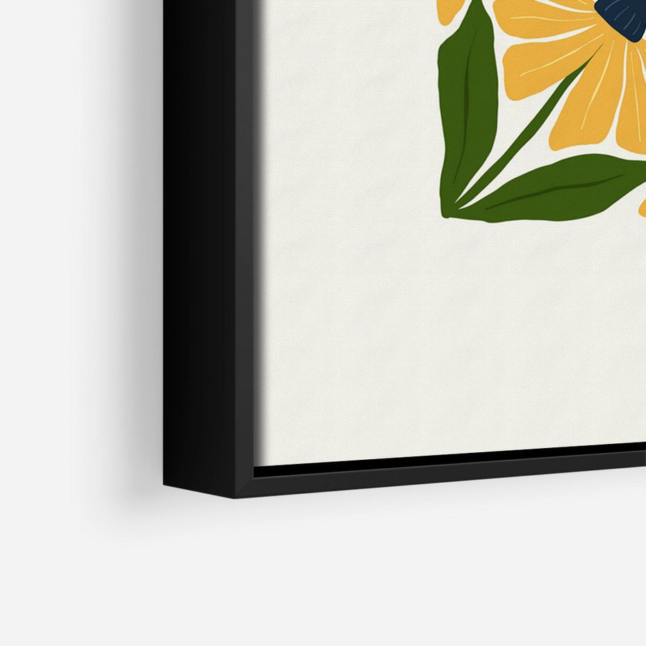 Obraz w ramie 70x100 - Świetliste Kwiaty Natury - kwiaty, nowoczesna grafika - rama czarna