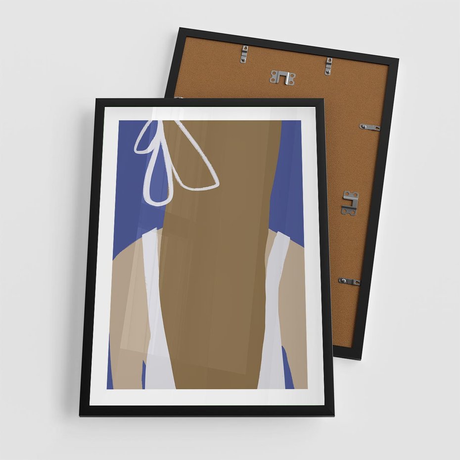 Plakat w ramie 50x70 - Kobieca Inspiracja - plakat retro, kobieta z kokardą - rama czarna