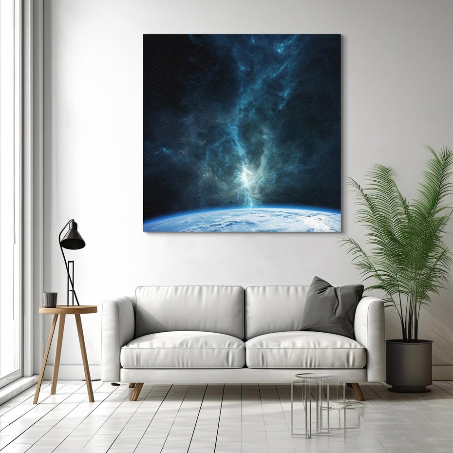 Obraz na płótnie 40x40 - Wędrówka przez galaktyki - ziemia, kosmos