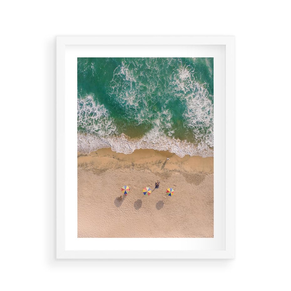 Plakat w ramie 40x50 - Letnie Wakacje na Horyzoncie - plaża, morze - rama biała