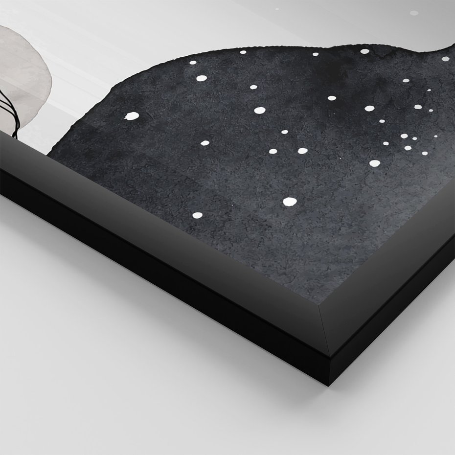 Zestaw obrazy w ramie 30x40 galeria - Line, art, nowoczesny, twarz, akwarela - rama czarna