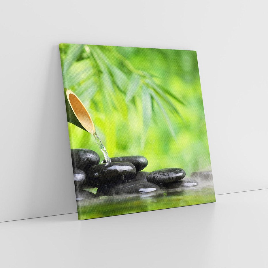 Obraz na płótnie 60x60 - Spokój w bambusowym SPA - bambus, SPA