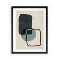 Plakat w ramie 50x70 - Migotliwe Refleksje - abstrakcyjne nieregularne kształty, minimalistyczny plakat - rama czarna
