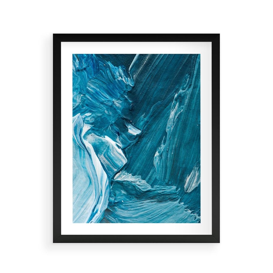 Plakat w ramie 40x50 - Wyrazista abstrakcja w akwareli - abstrakcja, akwarela - rama czarna