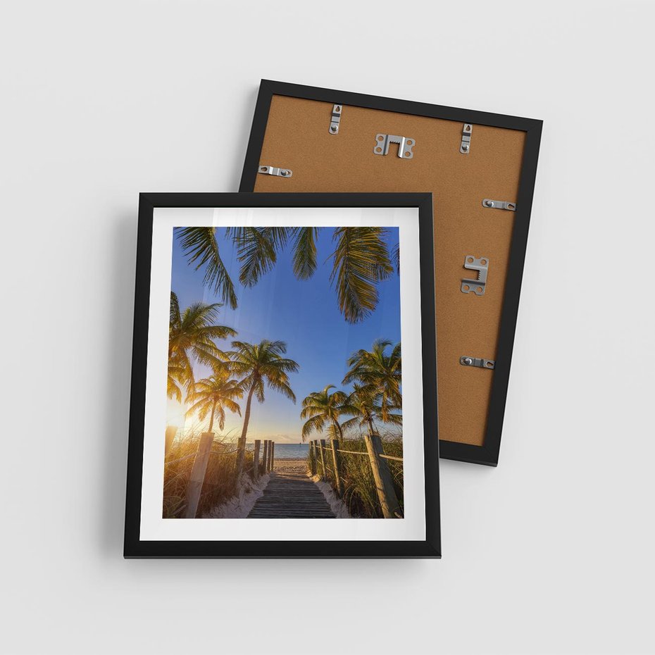 Plakat w ramie 40x50 - Rajskie palmy w tropikalnym raju - palmy, tropiki - rama czarna
