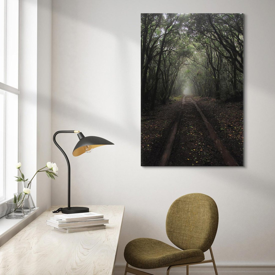 Obraz na płótnie 80x120 - Urok Drogi - las, droga