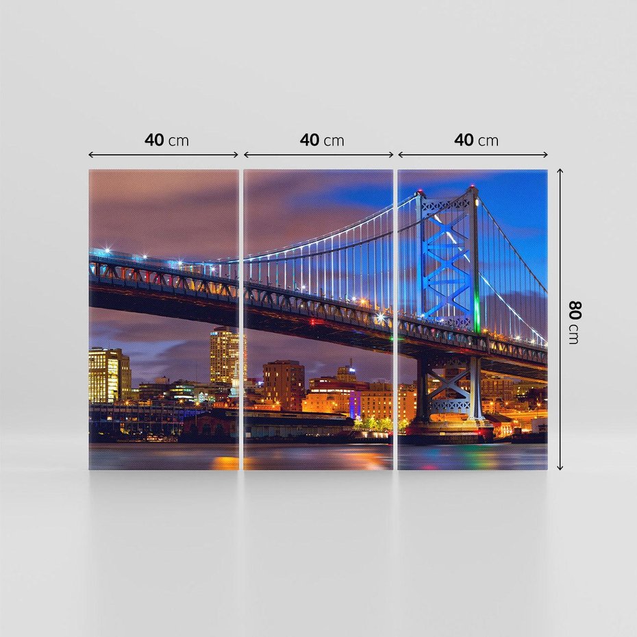 Obraz na płótnie 120x80 - Filadelfia: most nad zachodem słońca - Filadlefia, USA