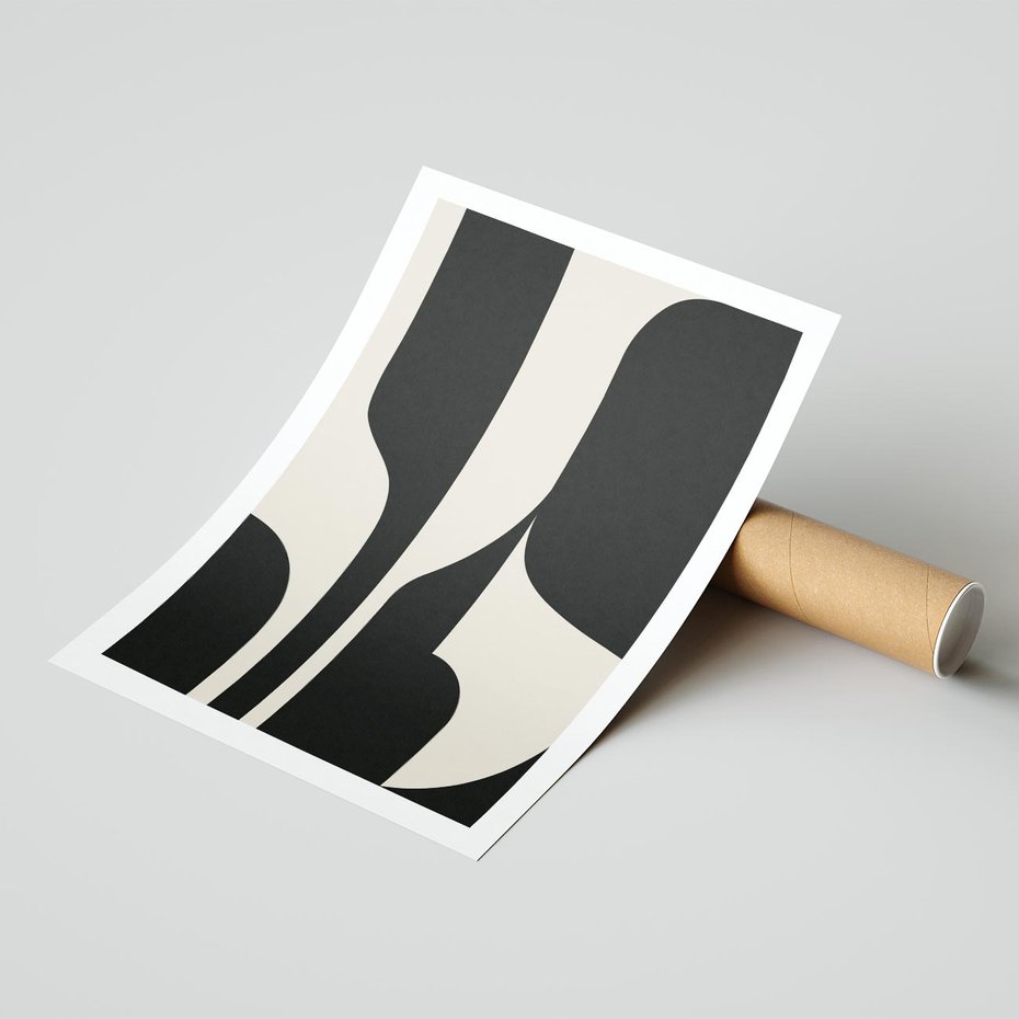 Plakat bez ramy 30x40 - Abstrakcyjne Linie - boho plakat, rycina