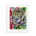Plakat w ramie 40x50 - Zamknięte w Roślinie - abstrakcja, akwarela - rama biała