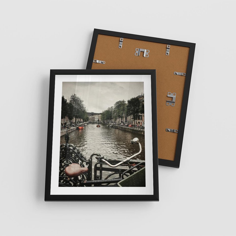 Plakat w ramie 40x50 - Miasto na Wodzie - holenderskie kanały, amsterdam - rama czarna