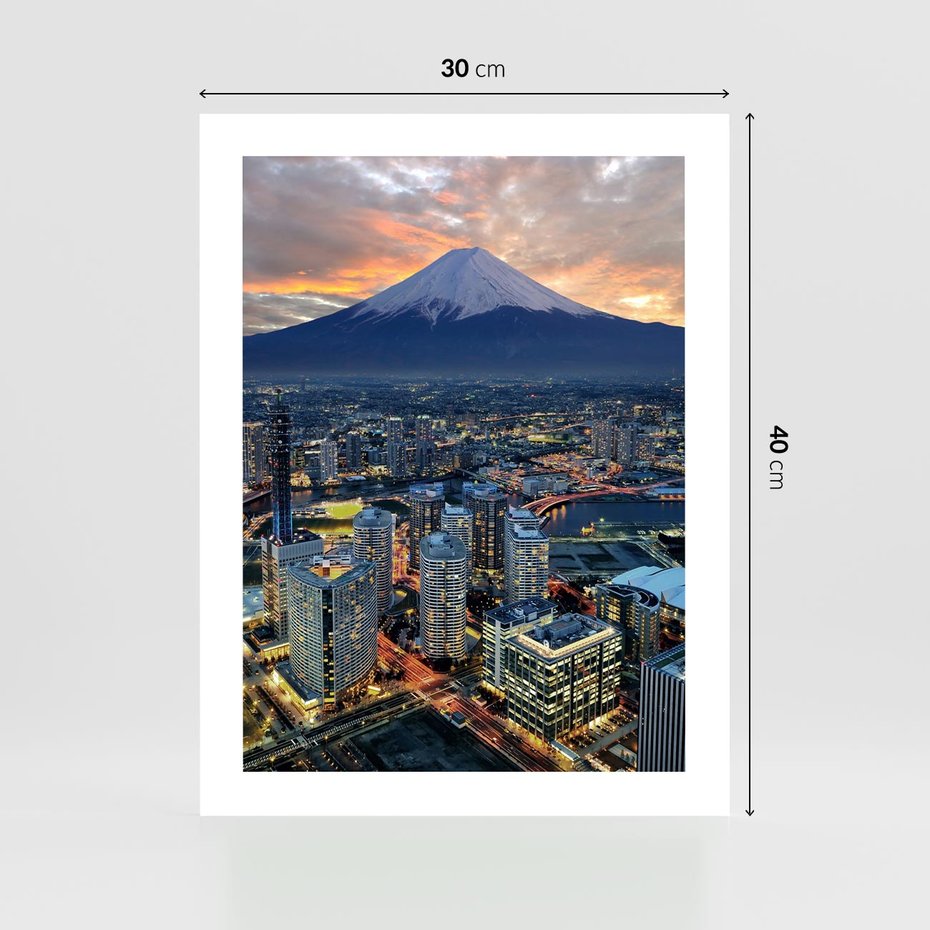 Plakat bez ramy 30x40 - Miasto na Górnym Horyzoncie - miasto, góry