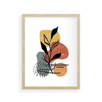 Plakat w ramie 40x50 - Energetyczne Refleksje - abstrakcja, sztuka nowoczesna - rama drewno