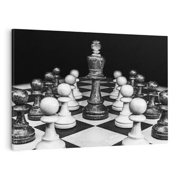 Obraz na płótnie 70x50 - Wzruszający Taniec na Szachownicys - szachy, gra