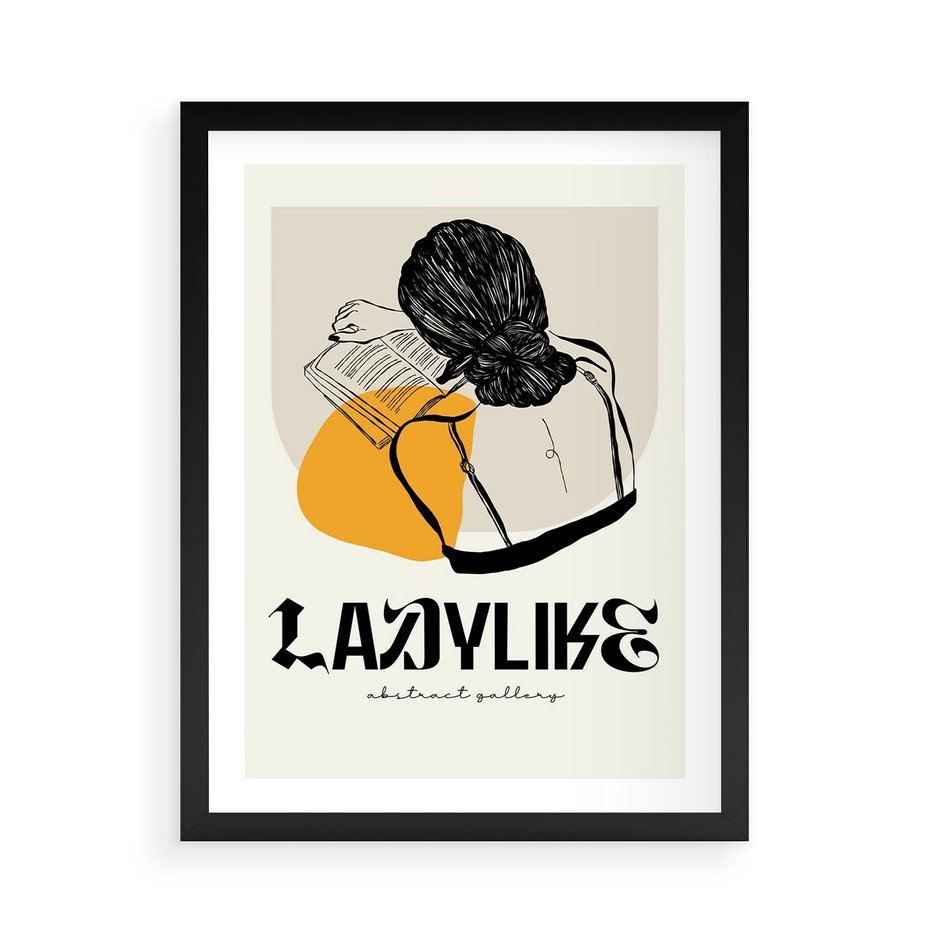 Plakat w ramie 50x70 - Kobiecość w Literach - grafika, nowoczesność - rama czarna