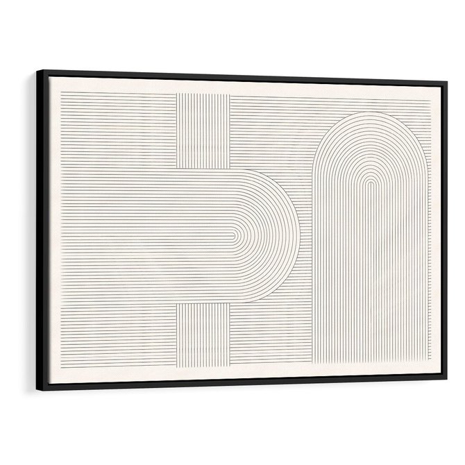 Obraz w ramie 120x80 - Geometryczna Elegancja Mid Century - mid century, minimalizm - rama czarna