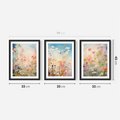 Zestaw obrazy w ramie 30x40 galeria - kwiaty, łąka, akwarela, boho - rama czarna