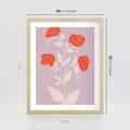 Plakat w ramie 40x50 - Migotliwe Widzenie Kwiatów - nowoczesny plakat, roślinne motywy - rama drewno