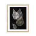 Plakat w ramie 40x50 - Mroczne Złudzenia - abstrakcyjne liście, mroczna atmosfera - rama drewno