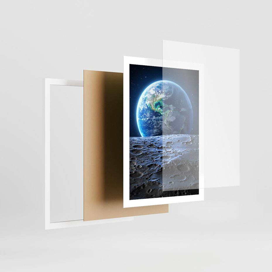 Plakat w ramie 50x70 - Mistrzowskie spojrzenie na Ziemię - ziemia, kosmos - rama biała