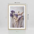 Plakat w ramie 50x70 - Błękitno-Biała Harmonia - suszone kwiaty, błekitne - rama drewno