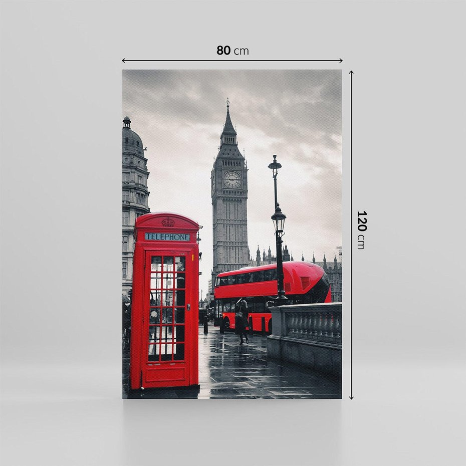 Obraz na płótnie 80x120 - Londyński Klimat Telefoniczny - Londyn, telefon