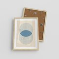 Plakat w ramie 30x40 - Wnętrza Refleksji - geometryczne kształty, koła - rama drewno