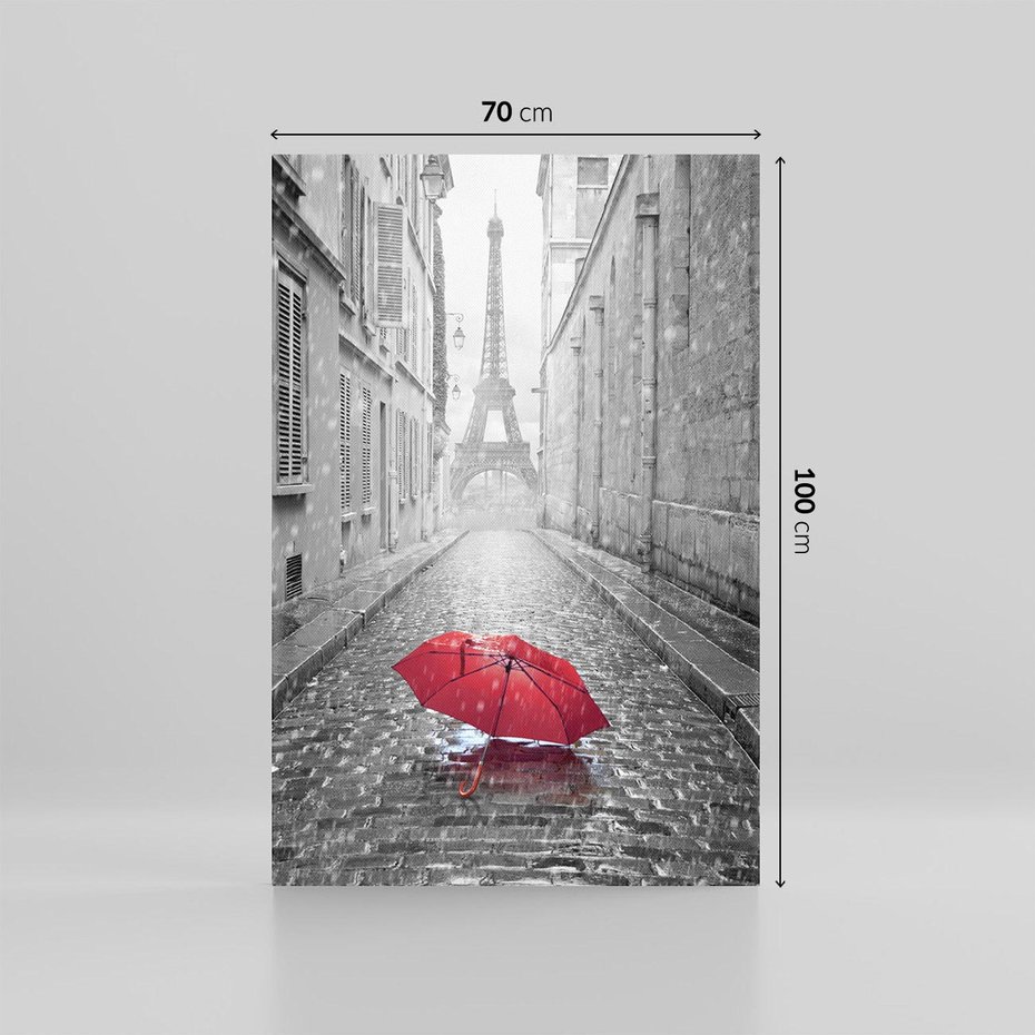 Obraz na płótnie 70x100 - Kolorowy parasol w Paryżu - Paryż, parasol