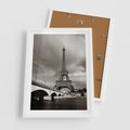 Plakat w ramie 50x70 - Mgiełka Eiffla - Paryż, Eiffla - rama biała