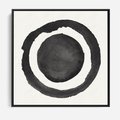Obraz w ramie 50x50 - Bezgraniczne Widoki - abstrakcyjne plamy okręgi, akwarelowe - rama czarna