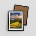 Plakat w ramie 30x40 - Zachód słońca na łące - zachód, łąka - rama czarna
