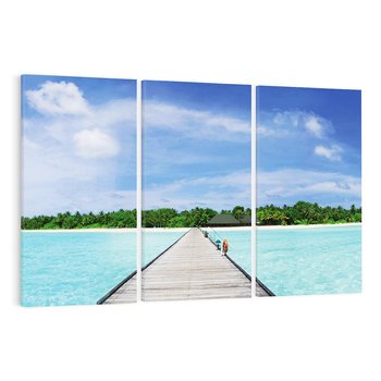 Obraz na płótnie 120x80 - Idylliczne molo na wyspie - plaża, molo