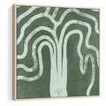 Obraz w ramie 50x50 - Inspirujące Zawiłości Zieleni - abstrakcyjny kształt, zielony plakat - rama drewno