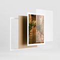 Plakat w ramie 50x70 - Perspektywa Uliczki Miejskiej - uliczka, perspektywa - rama biała