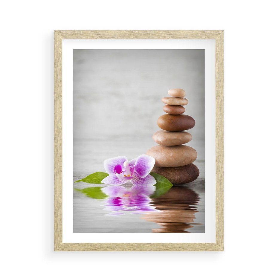 Plakat w ramie 50x70 - Spa japońskie: sztuka relaksu - spa, japońskie - rama drewno