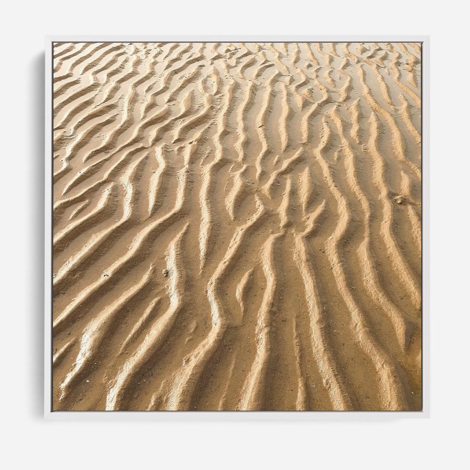 Obraz w ramie 80x80 - Piasek i Nieskończoność - pustynia, piasek - rama biała