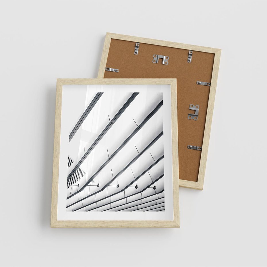Plakat w ramie 40x50 - Czarno-Biała Fotografia Architektury - nowoczesna architektura, bialo czarny - rama drewno