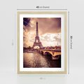 Plakat w ramie 40x50 - Eiffla: ikona Paryża - Eiffla, Paryż - rama drewno