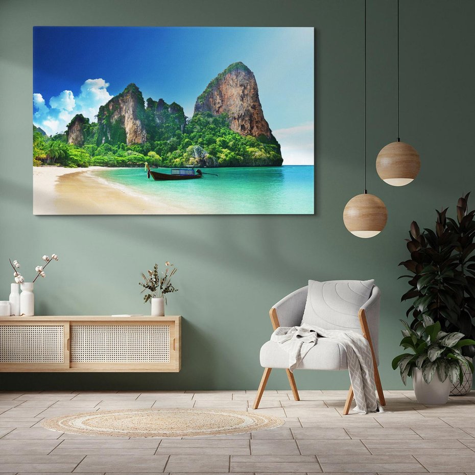 Obraz na płótnie 100x70 - Raj Azji: wyspa, plaża, morze - Azja, wyspa