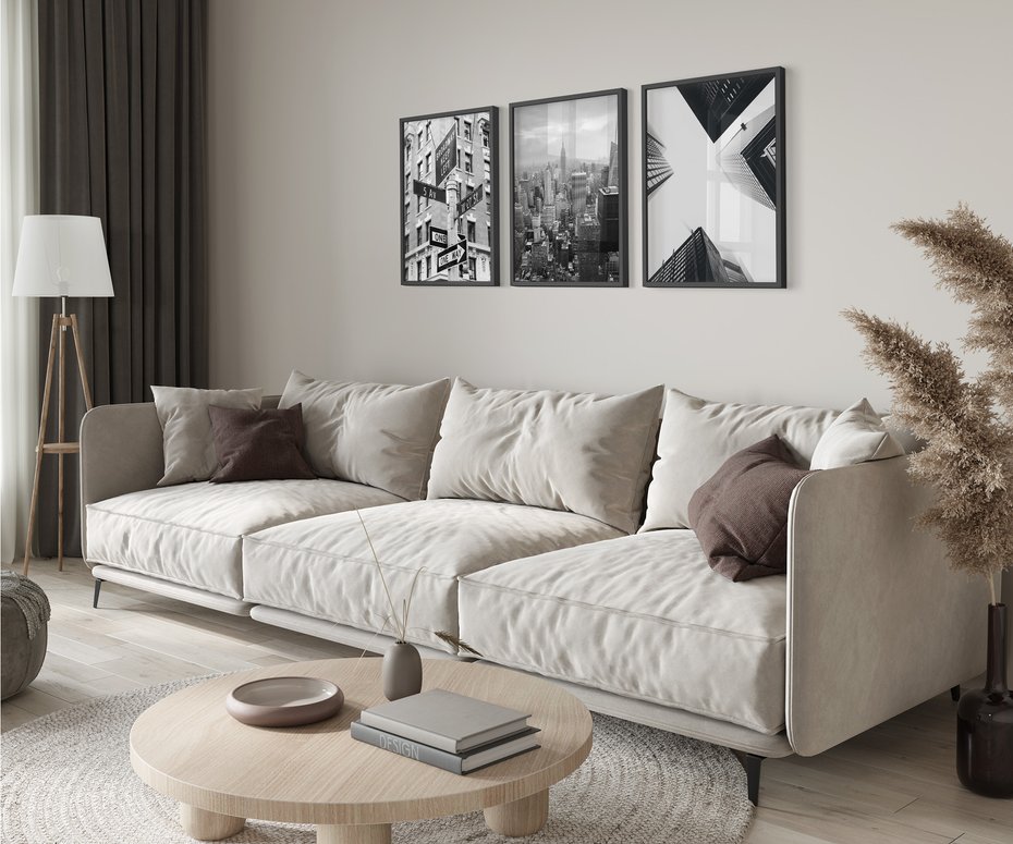 Zestaw obrazy w ramie 50x70 galeria - Nowy, Jork, miasto, nowoczesny - rama czarna