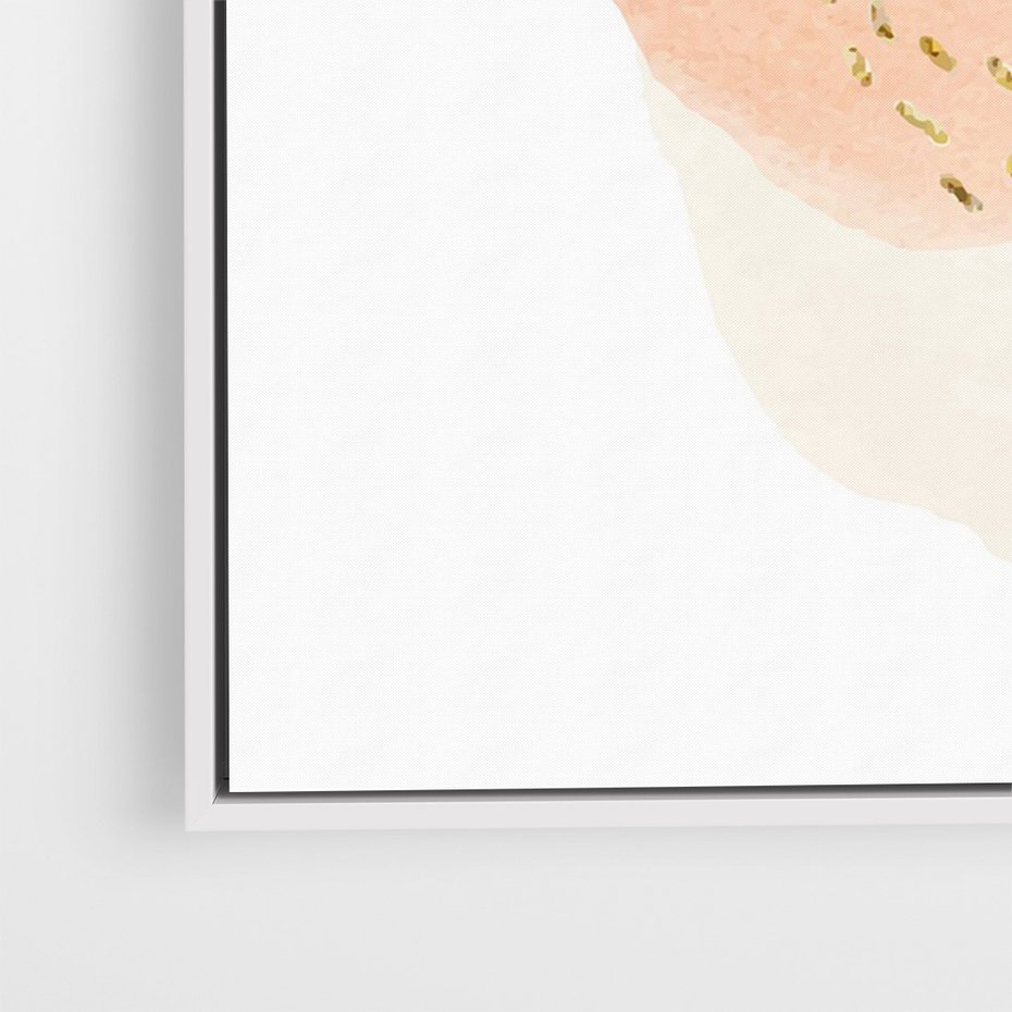 Obraz w ramie 80x120 - Migotliwe Kształty i Plamy - abstrakcyjne akwarelowe plamy, minimalizm - rama biała