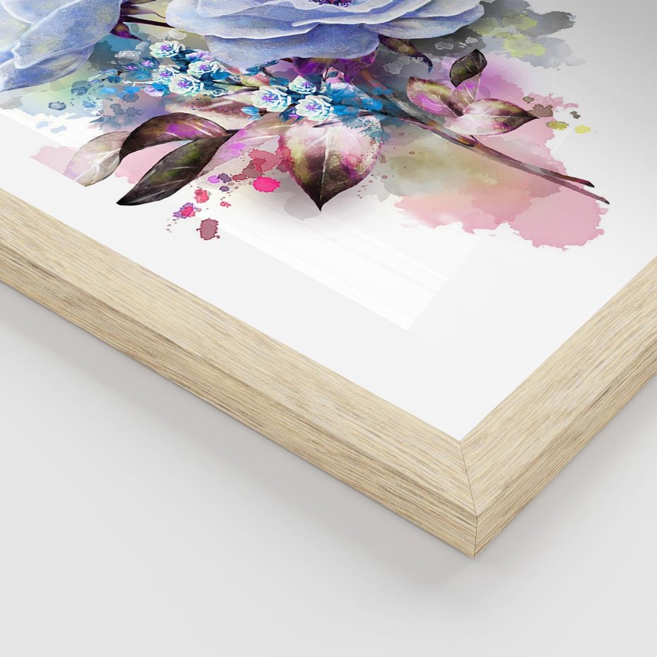 Plakat w ramie 30x40 - Kolorowa Ekspresja - kwiaty, graficzne - rama drewno